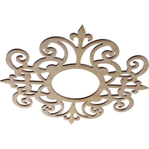 Dijon Wood Fretwork Pierced Ceiling Medallion, Hickory, 20OD X 6 1/2ID X 3/8T